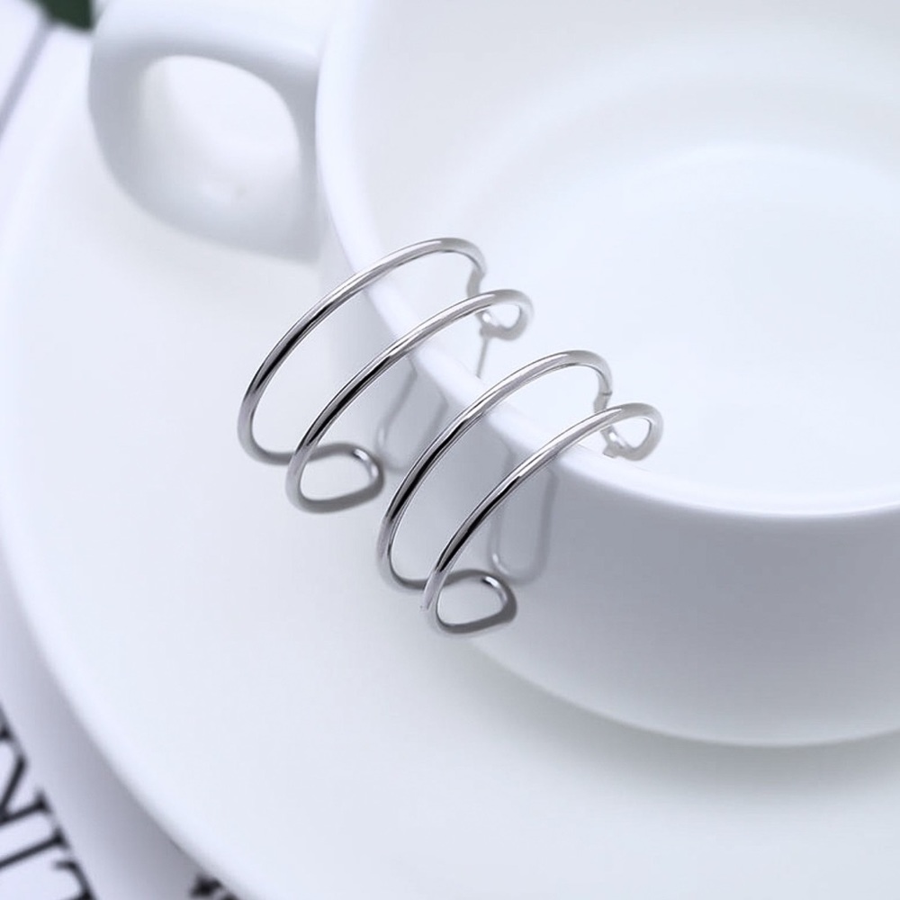 3/$30 - Silver 3/4 Hollow Wire Stud Hoops - Picture 5 of 8